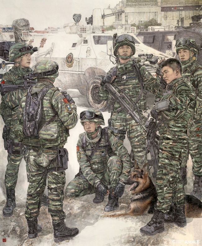《清澈的爱——青春誓言》 纸本设色 240x200cm 2022年.jpg