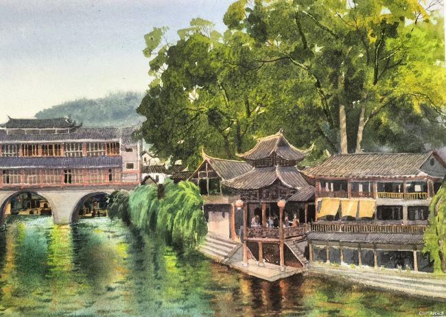 【DeepSeek谈艺】巴达日胡·水彩写生丨水彩晕染处,是地域的魂魄与精神的原乡