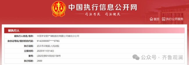 一月三回！平安财险湖北分公司频繁被执行，曾卷入王柱受贿案向监管输送利益