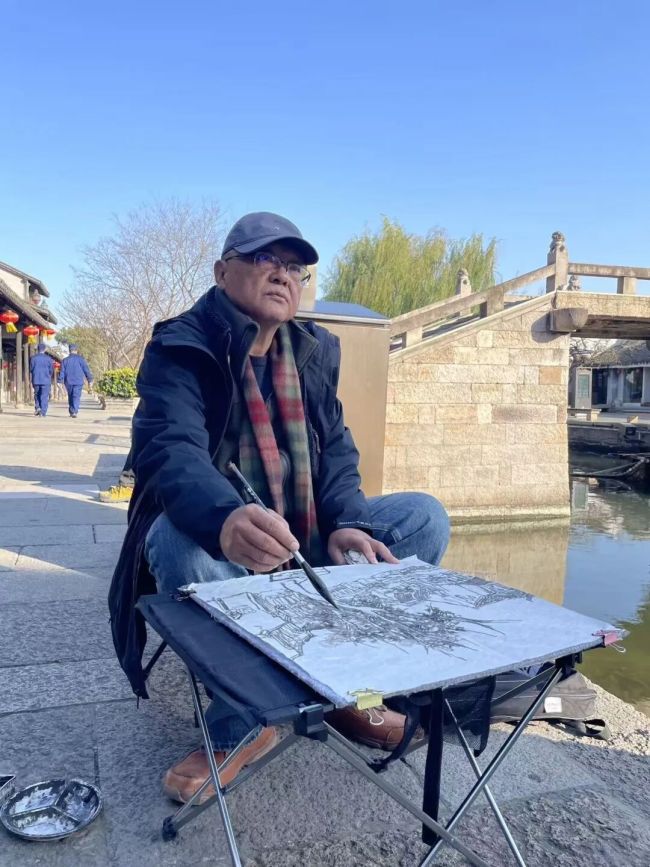 李伟·浙北写生 | ​白墙黛瓦凝毫底，曲岸疏杨入画章