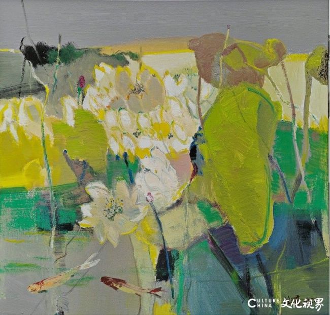 【DeepSeek谈艺】任辉·荷系列丨绘就江淮肌理里存在的温柔