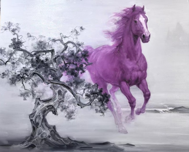 【DeepSeek谈艺】陶宏画马 | 长风助势驰千里，气势如虹破长空