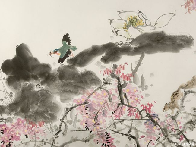 陈永锵先生《芳心不老》花鸟长卷局部13.jpg