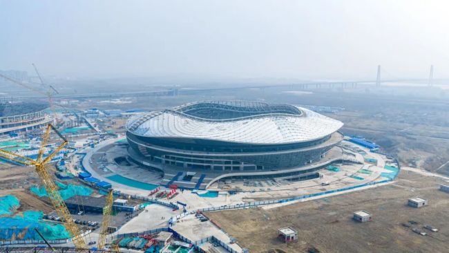 锚定节点、全力冲刺！济南黄河体育中心项目“一场两馆”加速推进