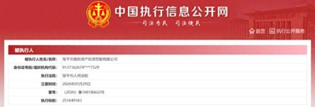 滨州邹平市国投2.52亿被执行背后：营收净利双降，短期偿债缺口超30亿