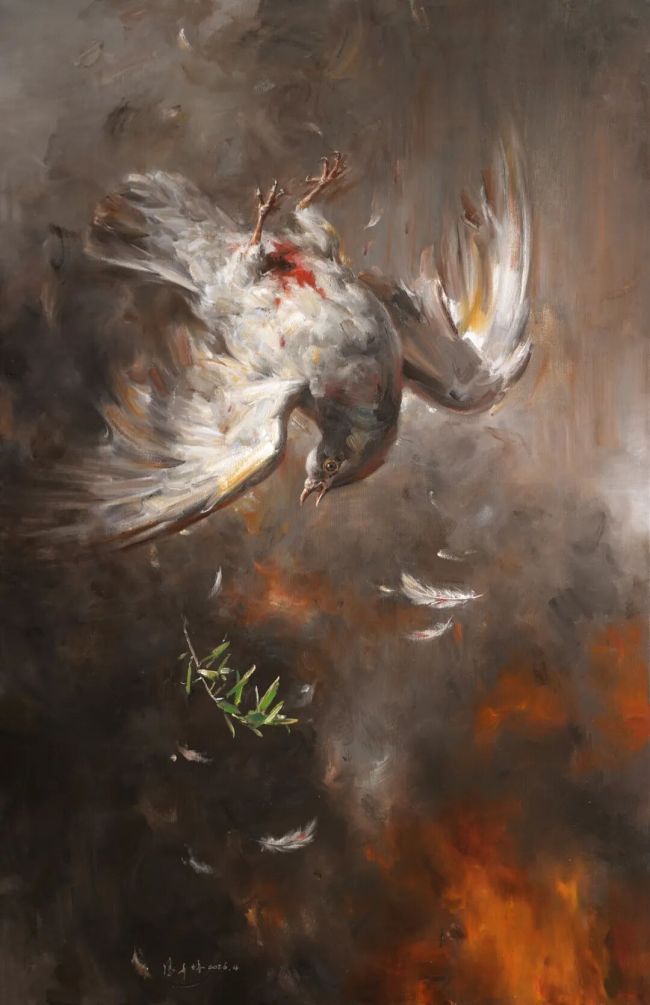 冯少协《2026·滑落的橄榄枝》 | 既是对冲突的沉痛记录，亦是直抵人心的和平祈愿