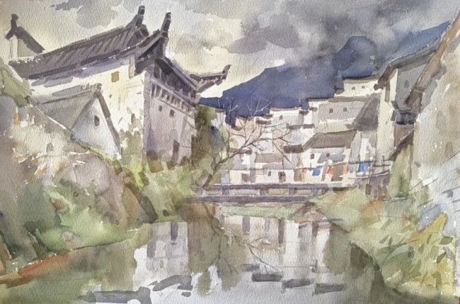 帅起·水彩画 | 从古城到荒原，在水与色的交织中展现自然原始的张力