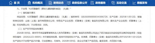 奶酪博士“父母心”失守：婴幼儿辅食钠不合格在山姆（上海）超市被抽检检出，2589盒问题产品已全部流入市场
