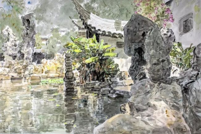赵云龙·水彩画 | 画面层次丰富而不繁杂,营造出清雅悠远的意境
