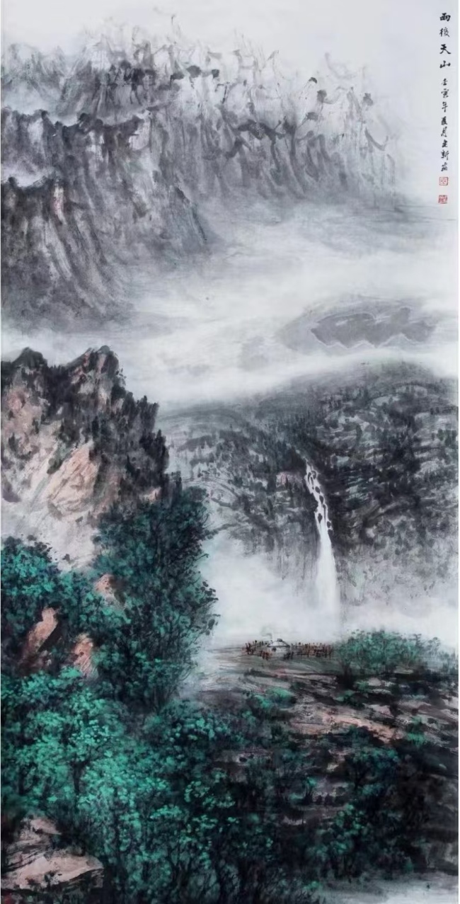 【DeepSeek谈艺】秦建新·山水画 | 笔绘西域风骨，墨染山川雄浑