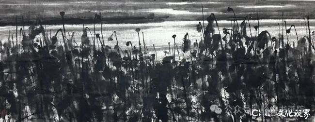 岳黔山·《荷塘夕照》 | 虚实相生,画面兼具自然灵气与东方美学意趣