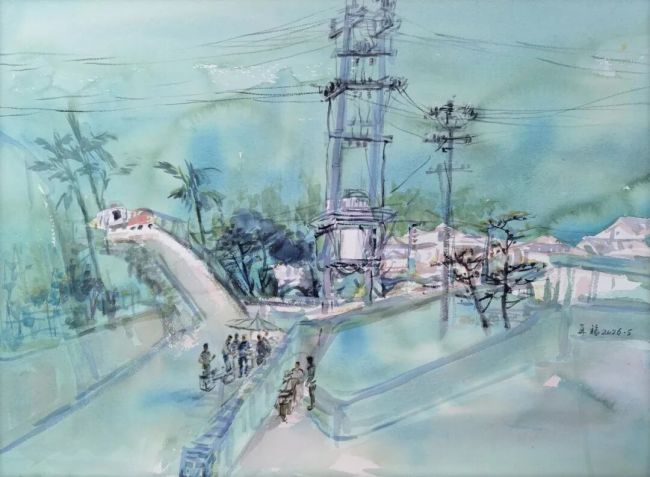 林再福·水彩 | 融国画留白入水色，以散点透视构东方诗境