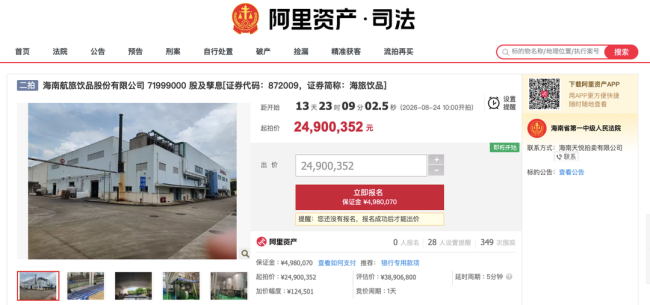 凯撒旅业旗下新三板公司“世嘉饮料”股权起拍价打八折再“上架”,青岛国资入主近3年主业仍承压