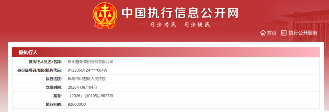 执行标的9260万元!“民营药企巨头” 修正药业新增被执行人信息,关联方同步被执行