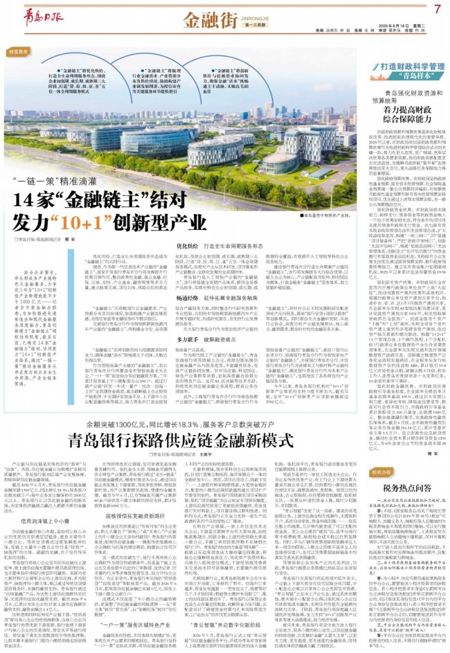 青岛银行探路供应链金融新模式