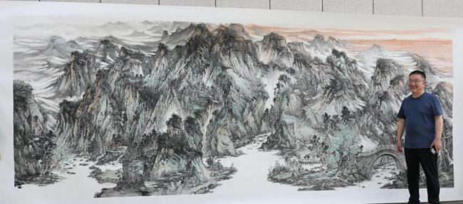 何占福·塞上山水 | 起步芥子园古法,融南北审美于一体,开创出专属于贺兰山河的笔墨语言