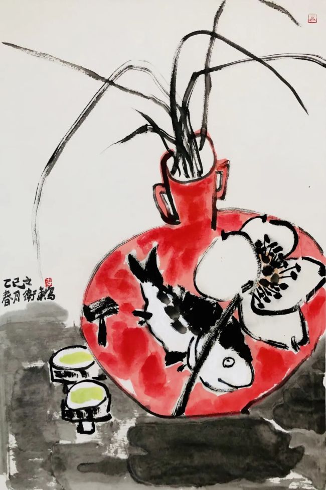 李卫东·大写意花鸟画 | 定格万物蓬勃自在的生命本态,画面拥有饱满的视觉张力