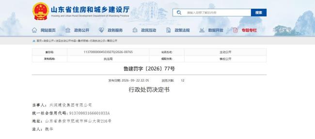泰安兴润建设集团因多项安全管理缺失被暂扣安全生产许可证，此前已被列为被执行人