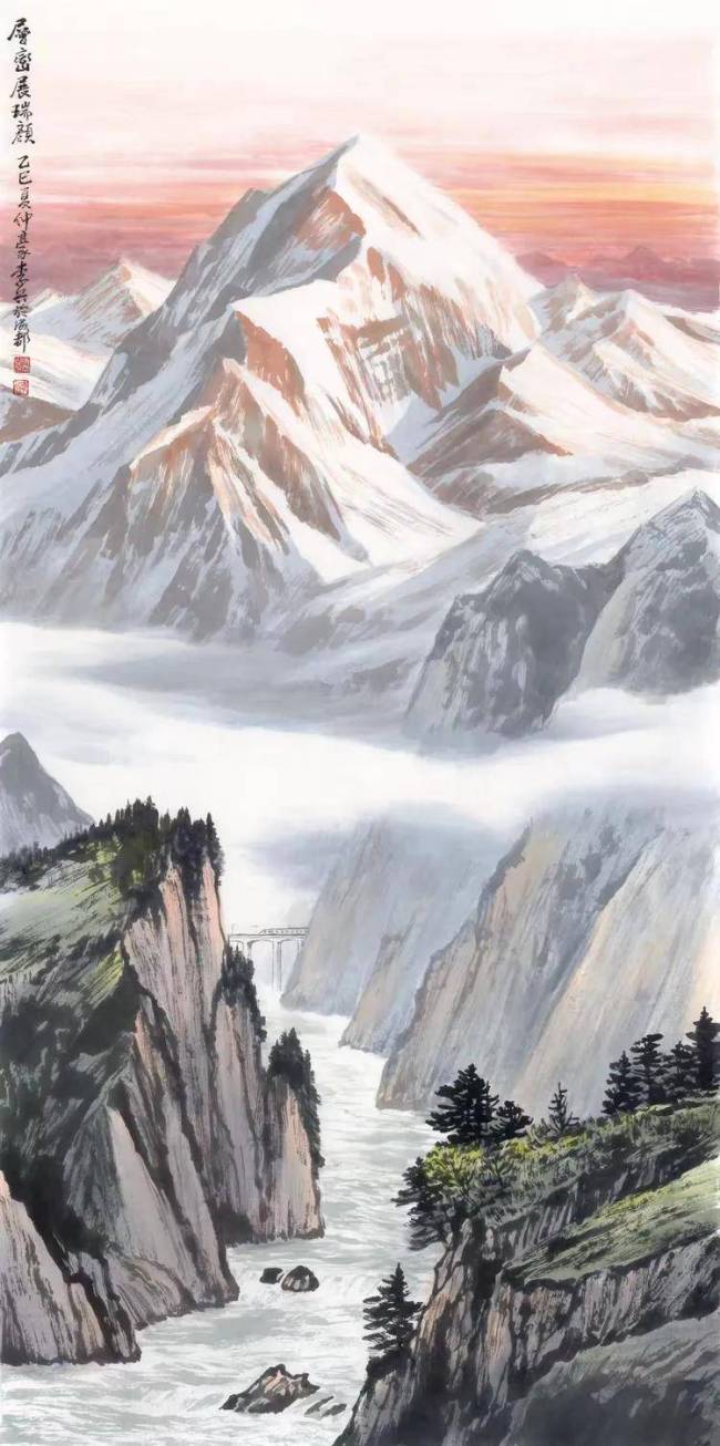 李兵·水墨高原雪山画 | 冰雪皴里见天地,一纸烟云写崇高
