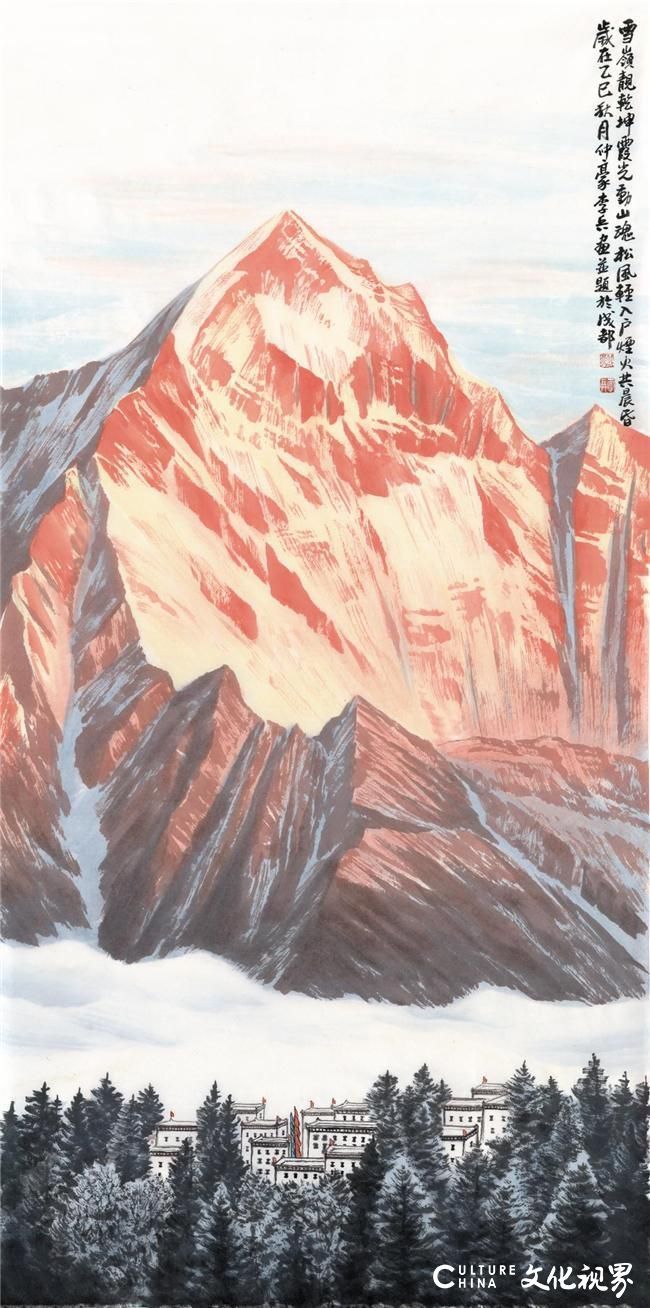 李兵·水墨高原雪山画 | 皴如铜铸铁打，雪似圣光天成