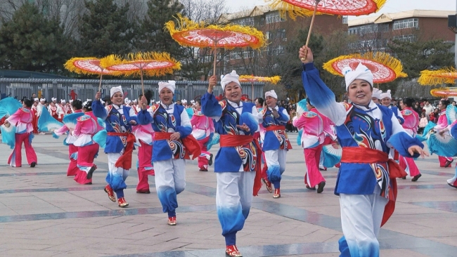 神木市：锣鼓喧天闹新春 火红秧歌拜大年