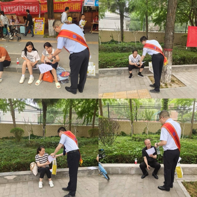 建行宝鸡瑞丰上城支行张富清金融服务队高考送清凉 服务显担当