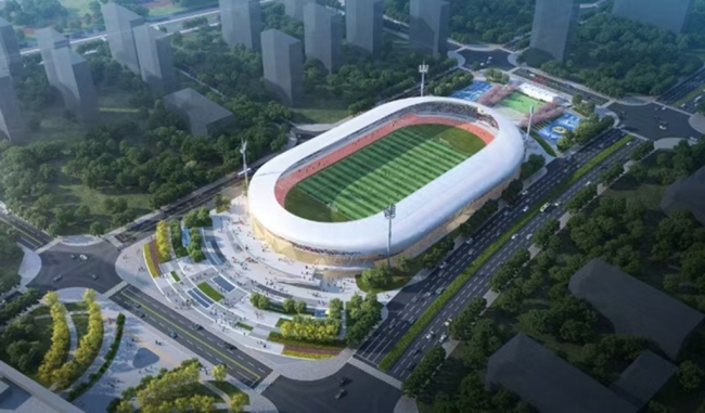 神木市全民健身中心项目主体结构已完成90%