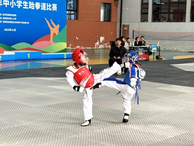 西安经开区2025年中小学生跆拳道比赛举行