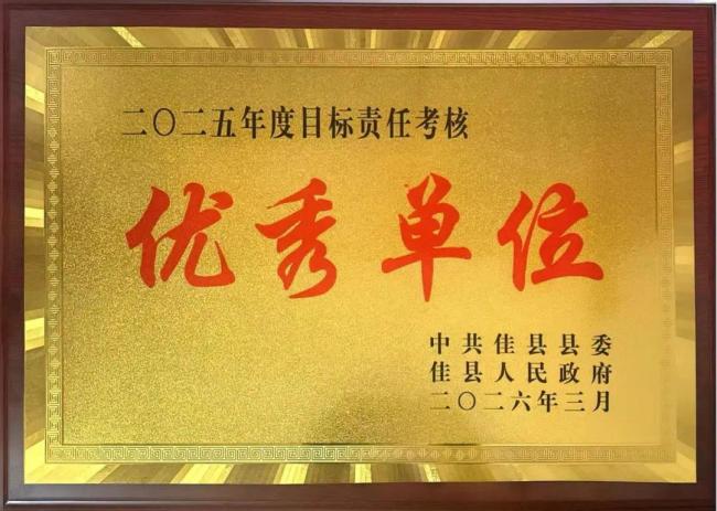 佳县法院荣获2025年度目标责任考核优秀单位