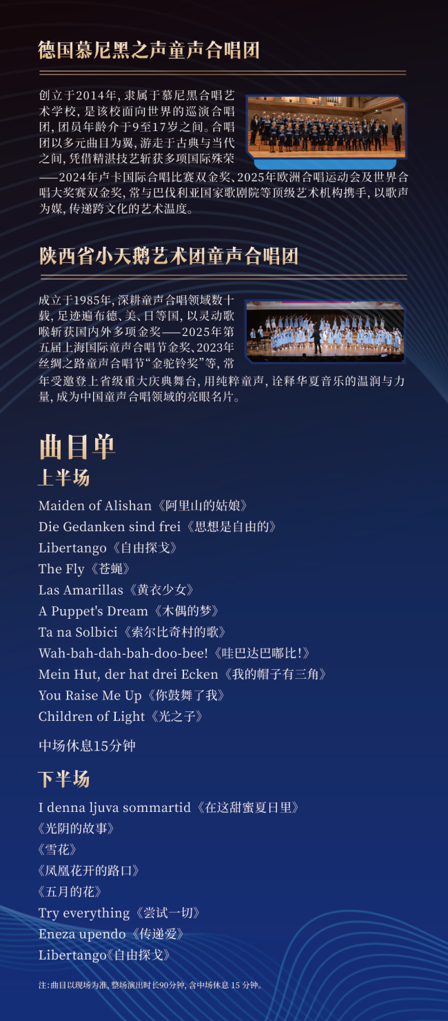 “金嗓子之夜”中德童声合唱音乐会将在西安音乐厅上演