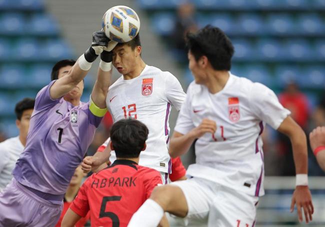 中国队加时赛不敌韩国队无缘U20男足亚洲杯四强