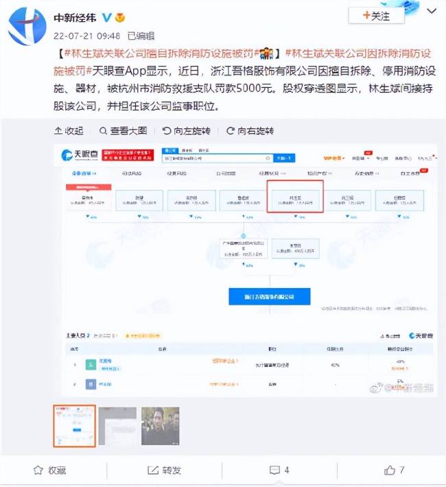 林生斌再次引发众怒，关联企业被罚，因擅自拆除消防设施