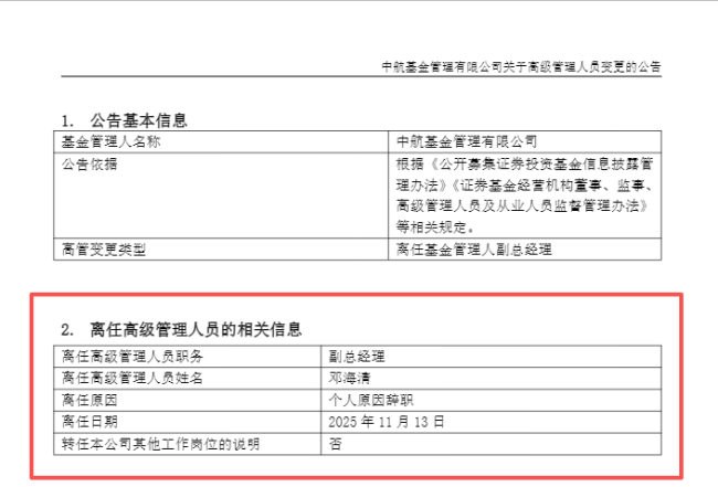 知名经济学家转行基金经理后难知名 邓海清官宣离职了