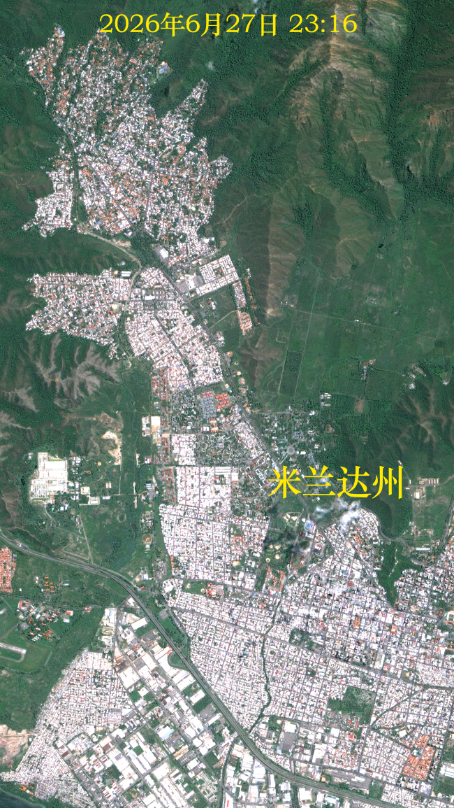 图2 委内瑞拉地震后米兰达州地区资源一号02E卫星图像(2026年6月27日采集)