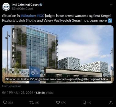 俄方指控国际刑事法院是西方工具 俄高官遭ICC通缉