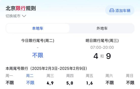 明天北京繼續(xù)尾號(hào)限行 節(jié)后首日交通提示