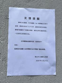 南京大学回应凌晨野猪闯入学校 野猪也来上大学？