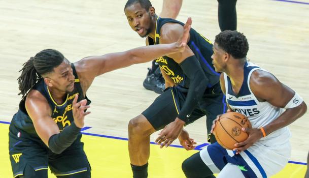 NBA季后赛：勇士不敌森林狼1-4止步次轮 库里连伤4场有心无力 爱德华兹强势表现
