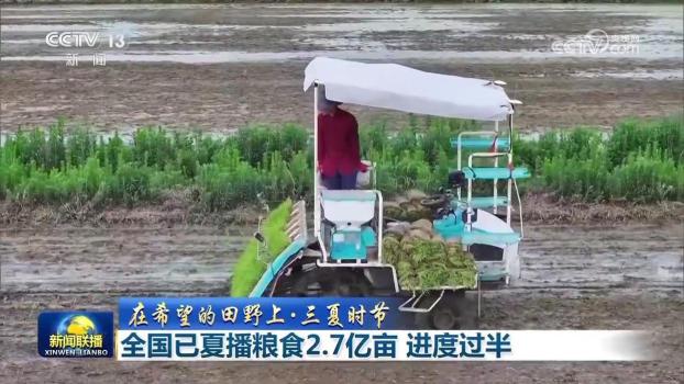 全国已夏播粮食2.7亿亩 播种进度快于常年