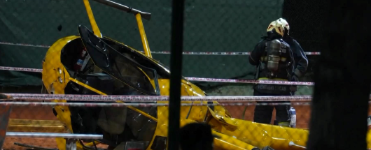 阿根廷一小型直升机坠毁3人受伤 机身完全损毁