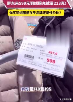 胖东来599元羽绒服网上卖799元 性价比引发热议