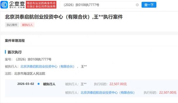 俞敏洪关联公司被执行2.25万 涉及创业投资业务