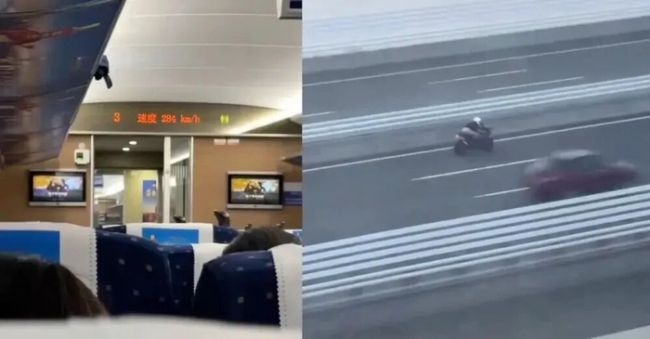摩托車駕駛員為博流量飆到高鐵速度 嚴重超速被查