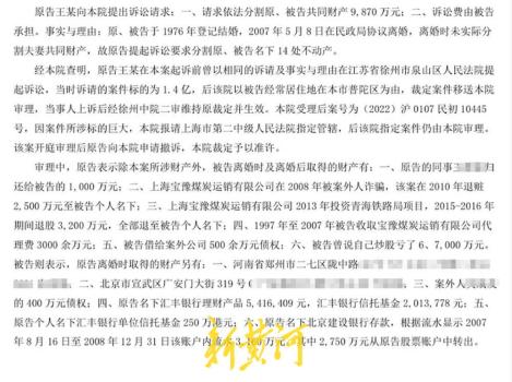 國企干部與公職人員離婚分割近億財(cái)產(chǎn)，紀(jì)檢監(jiān)察組已介入 巨額財(cái)產(chǎn)來源成謎
