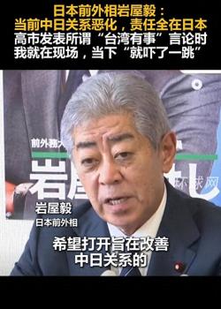 岩屋毅：日本没必要装成大国 呼吁改善中日关系