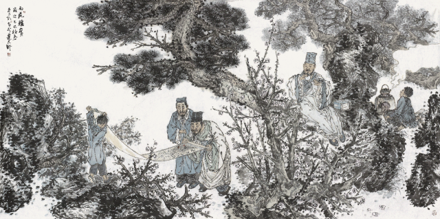 徐惠泉 西苑雅赏 124cmX247cm 纸本水墨 2025年 .gif